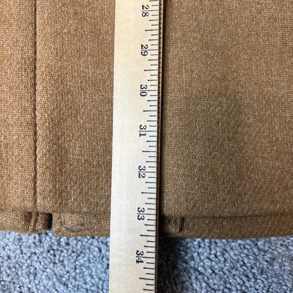 J.CREW‎ Italian Wool Coat womens large Camel Tan lodge coat full zip luxury